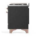 ILVE Majestic III 48-inch Dual Fuel Range with 5 Liquid Propane Burner, Griddle and Triple Glass Door Electric Oven in Graphite Matte with Copper Trim (UM48FNR3MGPLP)