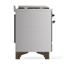ILVE Majestic III 48-inch Dual Fuel Range with 5 Natural Gas Burner, Griddle and Triple Glass Door Electric Oven in Stainless Steel with Burnished Trim (UM48FNR3SSB)