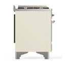 ILVE Majestic III 48-inch Dual Fuel Range with 5 Natural Gas Burner, Griddle and Solid Door Electric Oven in Antique White with Chrome Trim (UM48FQNR3AWC)