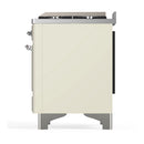 ILVE Majestic III 48-inch Dual Fuel Range with 5 Natural Gas Burner, Griddle and Solid Door Electric Oven in Antique White with Chrome Trim (UM48FQNR3AWC)