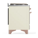 ILVE Majestic III 48-inch Dual Fuel Range with 5 Natural Gas Burner, Griddle and Solid Door Electric Oven in Antique White with Copper Trim (UM48FQNR3AWP)