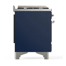 ILVE Majestic III 48-inch Dual Fuel Range with 5 Liquid Propane Burner, Griddle and Solid Door Electric Oven in Midnight Blue with Chrome Trim (UM48FQNR3MBCLP)