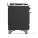 ILVE Majestic III 48-inch Dual Fuel Range with 5 Liquid Propane Burner, Griddle and Solid Door Electric Oven in Graphite Matte with Chrome Trim (UM48FQNR3MGCLP)