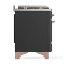 ILVE Majestic III 48-inch Dual Fuel Range with 5 Natural Gas Burner, Griddle and Solid Door Electric Oven in Graphite Matte with Copper Trim (UM48FQNR3MGP)