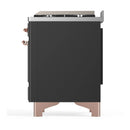 ILVE Majestic III 48-inch Dual Fuel Range with 5 Natural Gas Burner, Griddle and Solid Door Electric Oven in Graphite Matte with Copper Trim (UM48FQNR3MGP)