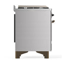ILVE Majestic III 48-inch Dual Fuel Range with 5 Natural Gas Burner, Griddle and Solid Door Electric Oven in Stainless Steel with Burnished Trim (UM48FQNR3SSB)