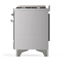 ILVE Majestic III 48-inch Dual Fuel Range with 5 Natural Gas Burner, Griddle and Solid Door Electric Oven in Stainless Steel with Chrome Trim (UM48FQNR3SSC)