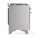 ILVE Majestic III 48-inch Dual Fuel Range with 5 Liquid Propane Burner, Griddle and Solid Door Electric Oven in Stainless Steel with Copper Trim (UM48FQNR3SSPLP)
