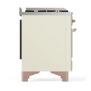 ILVE Majestic III 48-inch Dual Fuel Range with 5 Natural Gas Burner, Griddle, French Top and Triple Glass Door Electric Oven in Antique White with Copper Trim (UM48FSNR3AWP)