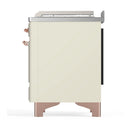 ILVE Majestic III 48-inch Dual Fuel Range with 5 Natural Gas Burner, Griddle, French Top and Triple Glass Door Electric Oven in Antique White with Copper Trim (UM48FSNR3AWP)