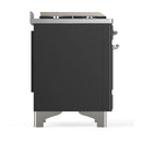 ILVE Majestic III 48-inch Dual Fuel Range with 5 Natural Gas Burner, Griddle, French Top and Triple Glass Door Electric Oven in Graphite Matte with Chrome Trim (UM48FSNR3MGC)