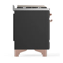 ILVE Majestic III 48-inch Dual Fuel Range with 5 Natural Gas Burner, Griddle, French Top and Triple Glass Door Electric Oven in Graphite Matte with Copper Trim (UM48FSNR3MGP)