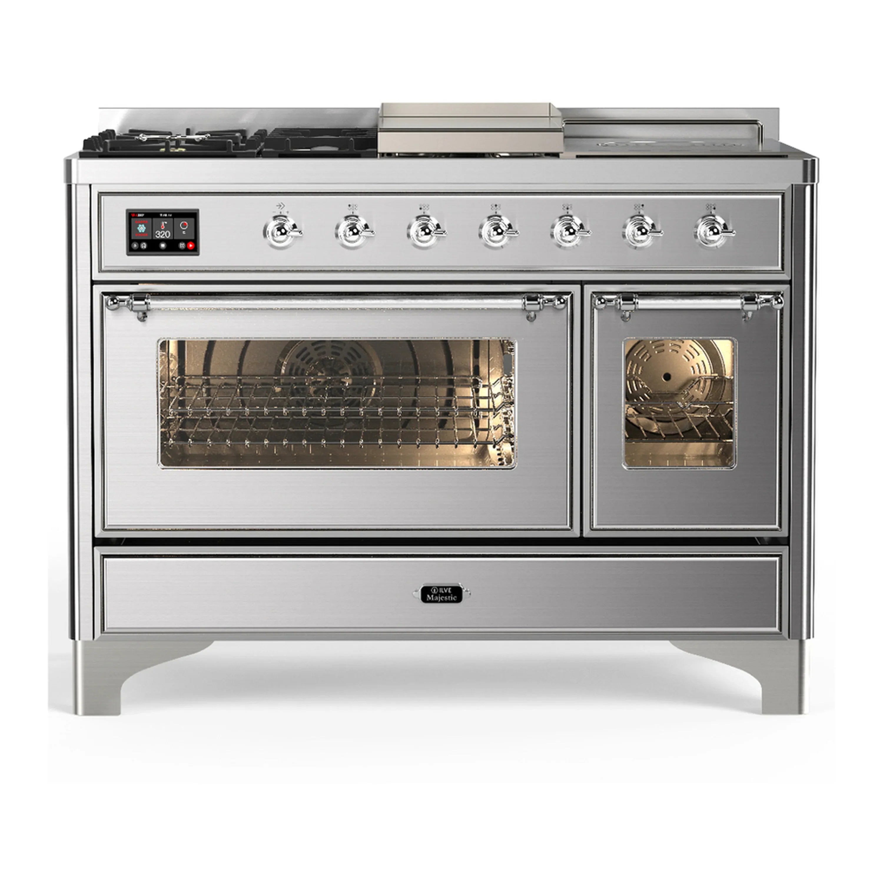 ILVE Majestic III 48-inch Dual Fuel Range with 5 Liquid Propane Burner