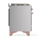 ILVE Majestic III 48-inch Dual Fuel Range with 5 Natural Gas Burner, Griddle, French Top and Triple Glass Door Electric Oven in Stainless Steel with Copper Trim (UM48FSNR3SSP)