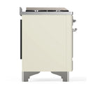 ILVE Majestic III 48-inch Dual Fuel Range with 5 Natural Gas Burner, Griddle, French Top and Solid Door Electric Oven in Antique White with Chrome Trim (UM48FSQNR3AWC)