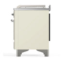ILVE Majestic III 48-inch Dual Fuel Range with 5 Natural Gas Burner, Griddle, French Top and Solid Door Electric Oven in Antique White with Chrome Trim (UM48FSQNR3AWC)