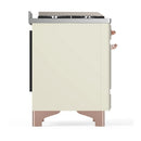 ILVE Majestic III 48-inch Dual Fuel Range with 5 Natural Gas Burner, Griddle, French Top and Solid Door Electric Oven in Antique White with Copper Trim (UM48FSQNR3AWP)