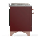 ILVE Majestic III 48-inch Dual Fuel Range with 5 Natural Gas Burner, Griddle, French Top and Solid Door Electric Oven in Burgundy with Copper Trim (UM48FSQNR3BUP)