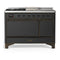 ILVE Majestic III 48-inch Dual Fuel Range with 5 Liquid Propane Burner, Griddle, French Top and Solid Door Electric Oven in Graphite Matte with Burnished Trim (UM48FSQNR3MGBLP)