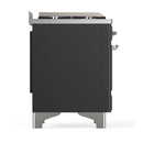 ILVE Majestic III 48-inch Dual Fuel Range with 5 Natural Gas Burner, Griddle, French Top and Solid Door Electric Oven in Graphite Matte with Chrome Trim (UM48FSQNR3MGC)