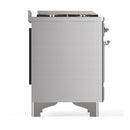 ILVE Majestic III 48-inch Dual Fuel Range with 5 Natural Gas Burner, Griddle, French Top and Solid Door Electric Oven in Stainless Steel with Chrome Trim (UM48FSQNR3SSC)