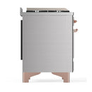 ILVE Majestic III 48-inch Dual Fuel Range with 5 Liquid Propane Burner, Griddle, French Top and Solid Door Electric Oven in Stainless Steel with Copper Trim (UM48FSQNR3SSPLP)