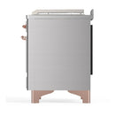 ILVE Majestic III 48-inch Dual Fuel Range with 5 Liquid Propane Burner, Griddle, French Top and Solid Door Electric Oven in Stainless Steel with Copper Trim (UM48FSQNR3SSPLP)