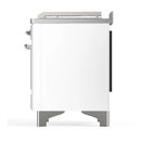 ILVE Majestic III 48-inch Dual Fuel Range with 5 Liquid Propane Burner, Griddle, French Top and Solid Door Electric Oven in White with Chrome Trim (UM48FSQNR3WHCLP)