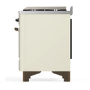 ILVE Majestic III 60-inch Dual Fuel Range with 5 Liquid Propane Burner, Griddle and Triple Glass Door Electric Oven in Antique White with Burnished Trim (UM60FNR3AWBLP)
