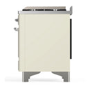 ILVE Majestic III 60-inch Dual Fuel Range with 7 Natural Gas Burner, Griddle and Triple Glass Door Electric Oven in Antique White with Chrome Trim (UM60FNR3AWC)