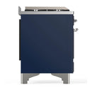 ILVE Majestic III 60-inch Dual Fuel Range with 7 Natural Gas Burner, Griddle and Triple Glass Door Electric Oven in Midnight Blue with Chrome Trim (UM60FNR3MBC)