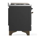 ILVE Majestic III 60-inch Dual Fuel Range with 7 Natural Gas Burner, Griddle and Triple Glass Door Electric Oven in Graphite Matte with Burnished Trim (UM60FNR3MGB)