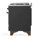 ILVE Majestic III 60-inch Dual Fuel Range with 7 Natural Gas Burner, Griddle and Triple Glass Door Electric Oven in Graphite Matte with Burnished Trim (UM60FNR3MGB)