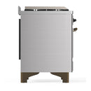 ILVE Majestic III 60-inch Dual Fuel Range with 7 Natural Gas Burner, Griddle and Triple Glass Door Electric Oven in Stainless Steel with Burnished Trim (UM60FNR3SSB)