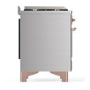 ILVE Majestic III 60-inch Dual Fuel Range with 7 Natural Gas Burner, Griddle and Triple Glass Door Electric Oven in Stainless Steel with Copper Trim (UM60FNR3SSP)