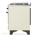 ILVE Majestic III 60-inch Dual Fuel Range with 7 Natural Gas Burner, Griddle and Solid Door Electric Oven in Antique White with Burnished Trim (UM60FQNR3AWB)
