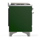 ILVE Majestic III 60-inch Dual Fuel Range with 7 Natural Gas Burner, Griddle and Solid Door Electric Oven in Emerald Green with Chrome Trim (UM60FQNR3EGC)