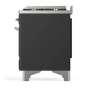 ILVE Majestic III 60-inch Dual Fuel Range with 7 Natural Gas Burner, Griddle and Solid Door Electric Oven in Graphite Matte with Chrome Trim (UM60FQNR3MGC)