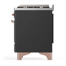 ILVE Majestic III 60-inch Dual Fuel Range with 7 Natural Gas Burner, Griddle and Solid Door Electric Oven in Graphite Matte with Copper Trim (UM60FQNR3MGP)