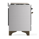ILVE Majestic III 60-inch Dual Fuel Range with 7 Natural Gas Burner, Griddle and Solid Door Electric Oven in Stainless Steel with Burnished Trim (UM60FQNR3SSB)