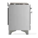 ILVE Majestic III 60-inch Dual Fuel Range with 7 Natural Gas Burner, Griddle and Solid Door Electric Oven in Stainless Steel with Chrome Trim (UM60FQNR3SSC)