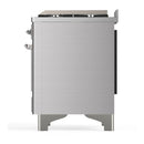 ILVE Majestic III 60-inch Dual Fuel Range with 7 Natural Gas Burner, Griddle and Solid Door Electric Oven in Stainless Steel with Chrome Trim (UM60FQNR3SSC)