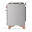 ILVE Majestic III 60-inch Dual Fuel Range with 7 Natural Gas Burner, Griddle and Solid Door Electric Oven in Stainless Steel with Copper Trim (UM60FQNR3SSP)