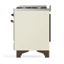 ILVE Majestic III 60-inch Dual Fuel Range with 5 Liquid Propane Burner, Griddle, French Top and Triple Glass Door Electric Oven in Antique White with Burnished Trim (UM60FSNR3AWBLP)