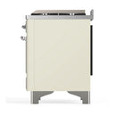 ILVE Majestic III 60-inch Dual Fuel Range with 5 Liquid Propane Burner, Griddle, French Top and Triple Glass Door Electric Oven in Antique White with Chrome Trim (UM60FSNR3AWCLP)