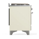 ILVE Majestic III 60-inch Dual Fuel Range with 7 Natural Gas Burner, Griddle, French Top and Triple Glass Door Electric Oven in Antique White with Chrome Trim (UM60FSNR3AWC)