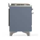 ILVE Majestic III 60-inch Dual Fuel Range with 5 Liquid Propane Burner, Griddle, French Top and Triple Glass Door Electric Oven in Blue Grey with Chrome Trim (UM60FSNR3BGCLP)
