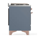 ILVE Majestic III 60-inch Dual Fuel Range with 7 Natural Gas Burner, Griddle, French Top and Triple Glass Door Electric Oven in Blue Grey with Copper Trim (UM60FSNR3BGP)