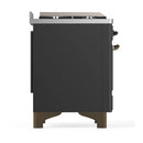 ILVE Majestic III 60-inch Dual Fuel Range with 7 Natural Gas Burner, Griddle, French Top and Triple Glass Door Electric Oven in Graphite Matte with Burnished Trim (UM60FSNR3MGB)