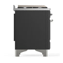 ILVE Majestic III 60-inch Dual Fuel Range with 7 Natural Gas Burner, Griddle, French Top and Triple Glass Door Electric Oven in Graphite Matte with Chrome Trim (UM60FSNR3MGC)